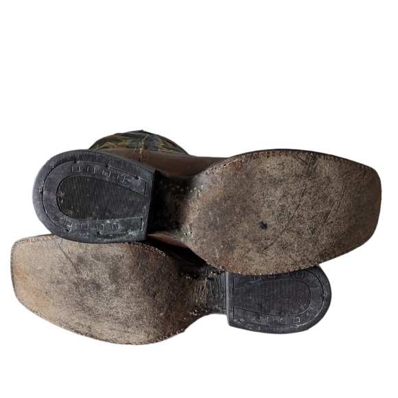 Twisted X Buckaroo Roper Style Two Tone Leather Cowboy Western Boots Size 9D - Picture 7 of 13